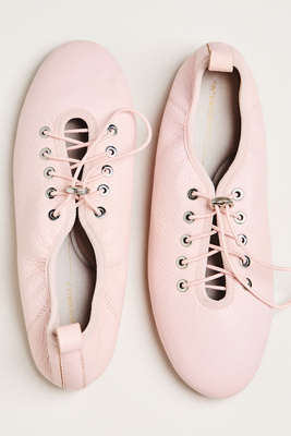 Intentionally Blank Atomic Lace-up Ballet Flats In Pink