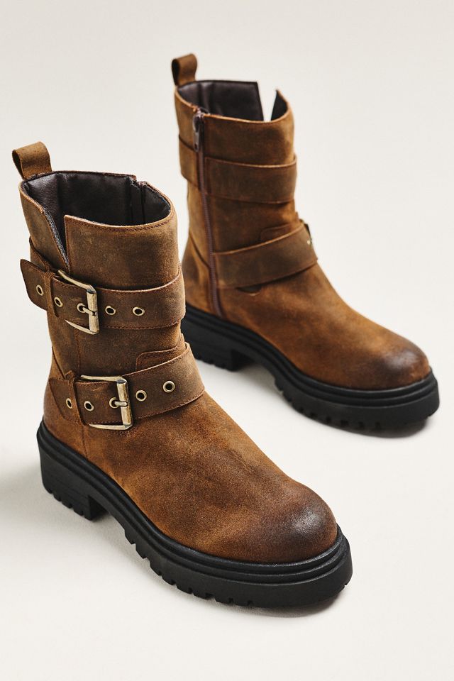 Intentionally Blank Station Suede Lug-Sole Moto Boots #1