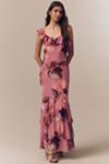 Mare Mare Chiffon Ruffle Scoop-Neck Maxi Slip Dress