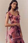 Mare Mare Chiffon Ruffle Scoop-Neck Maxi Slip Dress