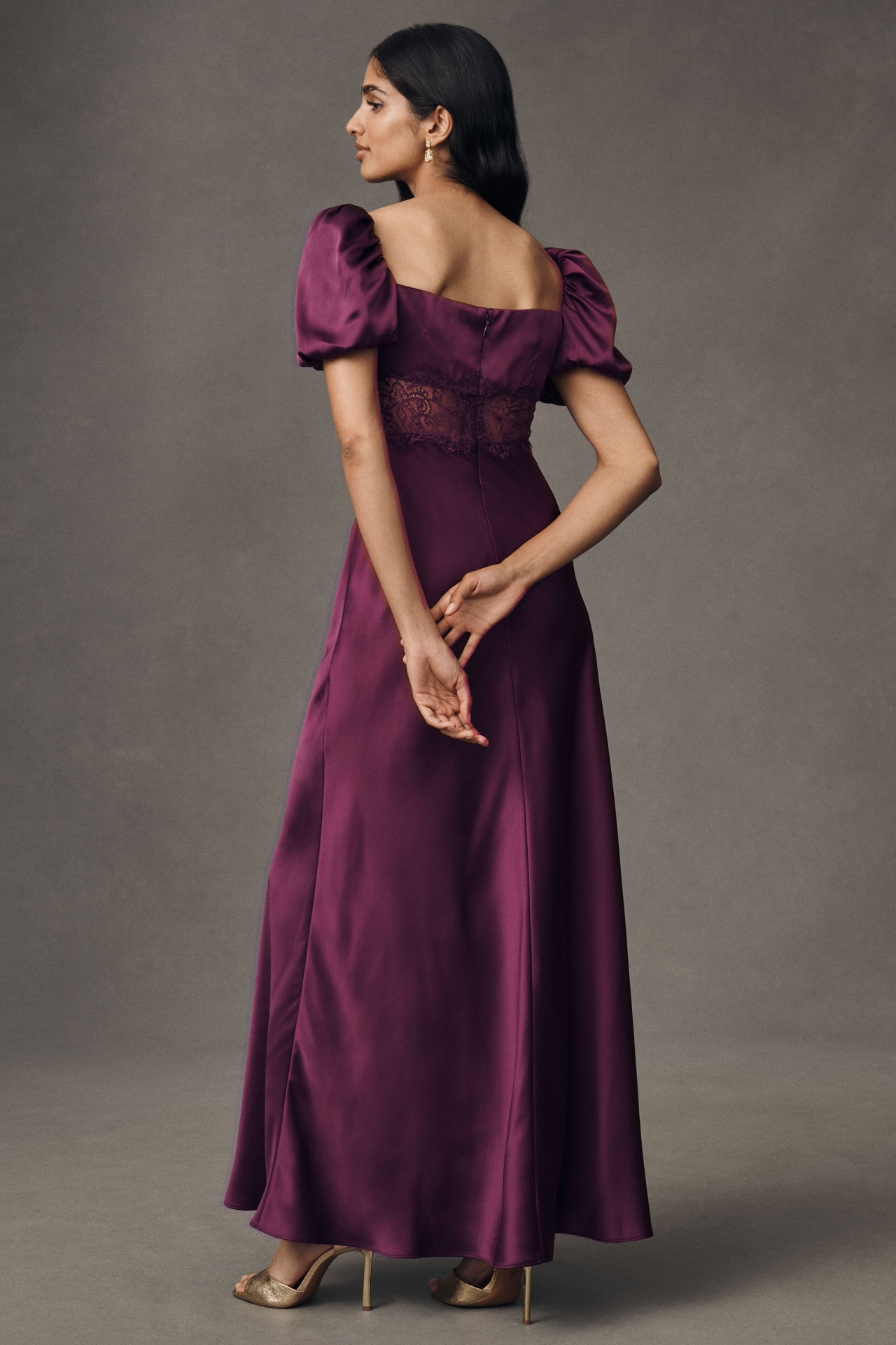 Mare Satin & Lace Maxi Slip Dress