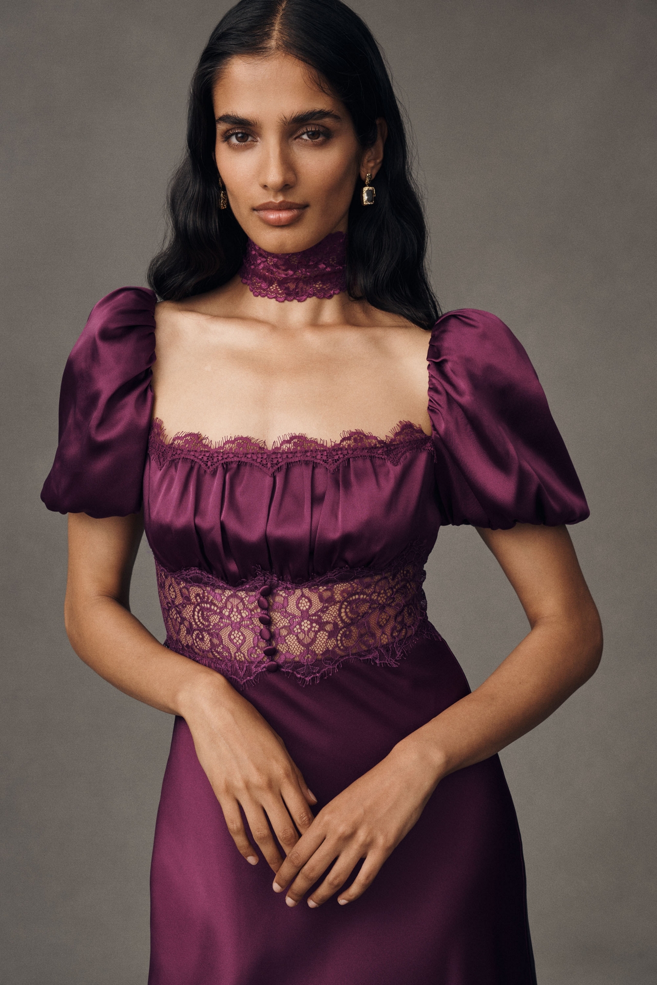 Mare Satin & Lace Maxi Slip Dress