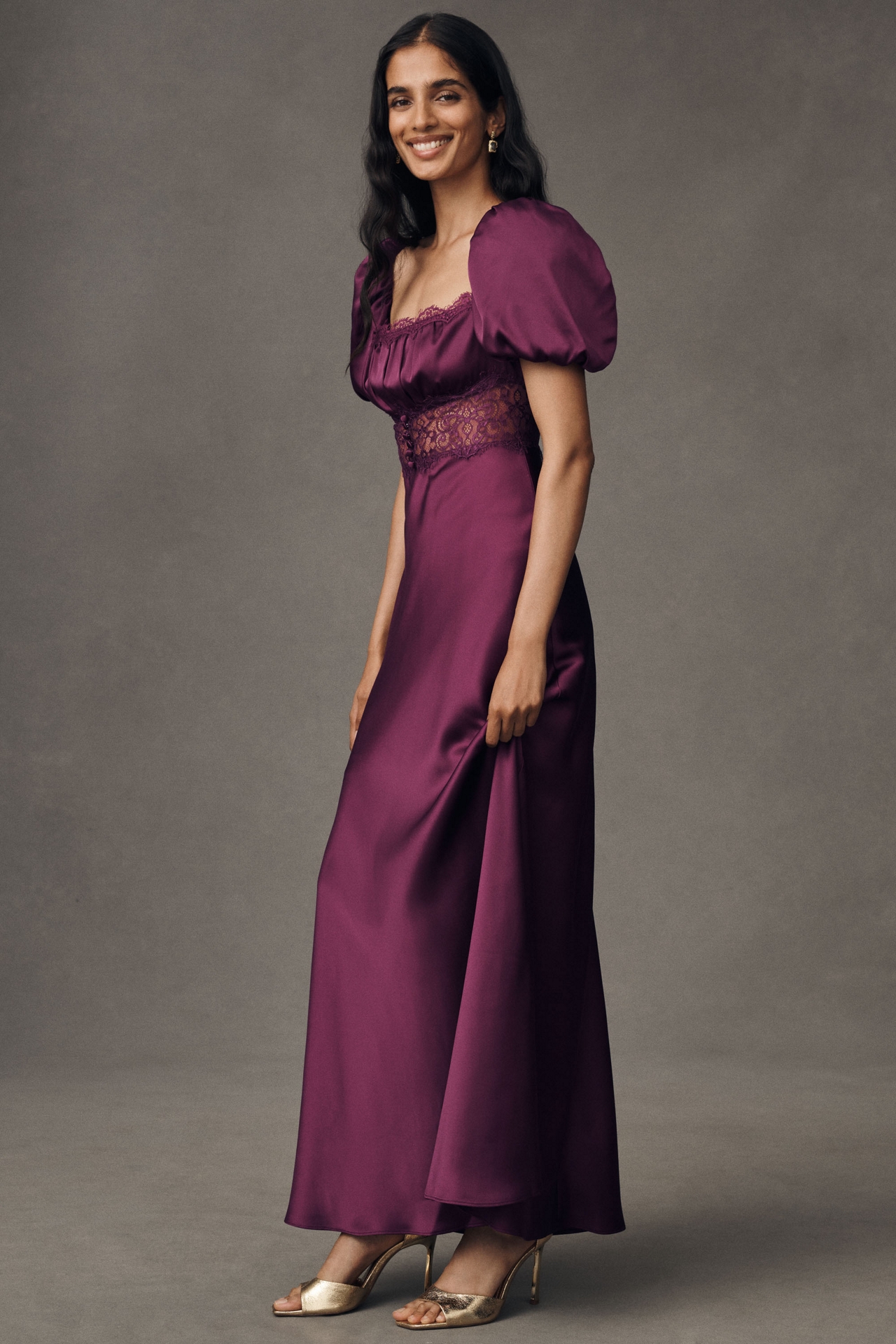 Mare Satin & Lace Maxi Slip Dress