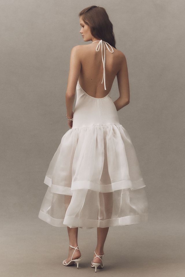 L'IDÉE Carrie Halter Drop-Waist Tiered Maxi Dress #1