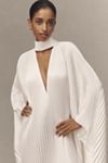 L'IDÉE Empire Long-Sleeve V-Neck Pleated Maxi Dress