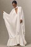 L'IDÉE Empire Long-Sleeve V-Neck Pleated Maxi Dress