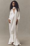 L'IDÉE Empire Long-Sleeve V-Neck Pleated Maxi Dress