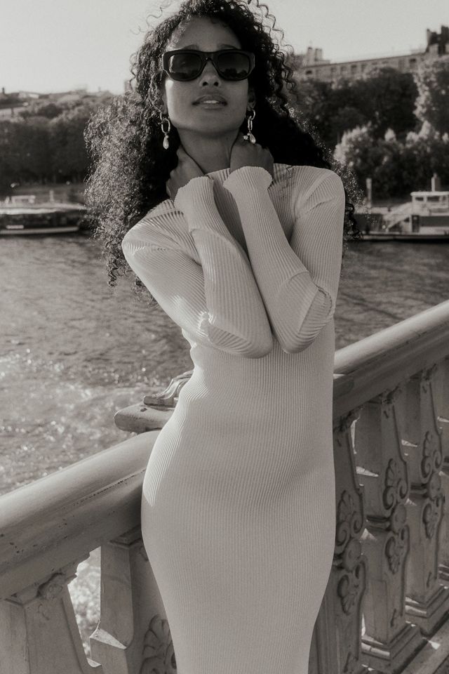L'IDÉE Society Long-Sleeve Fitted Fishtail Maxi Dress #2
