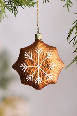 Gingerbread Star Glass Ornament