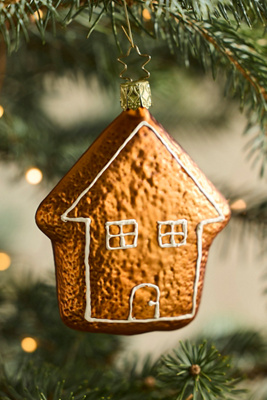 Terrain Gingerbread House Glass Ornament In Brown