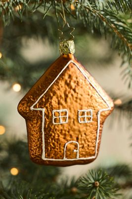 Gingerbread House Glass Ornament