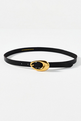 By Anthropologie Oval Bubble Buckle Belt In Black