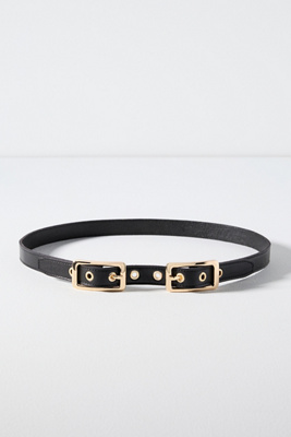 By Anthropologie Double Buckle Belt In Black