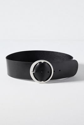 By Anthropologie Round Buckle Wide Belt In Black