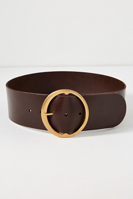 By Anthropologie Round Buckle Wide Belt In Brown