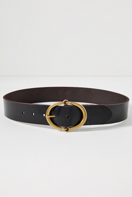By Anthropologie Round Buckle Belt In Black