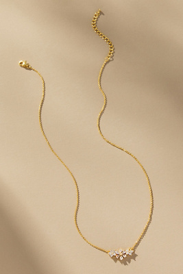 By Anthropologie Short Floral Bar Charm Necklace