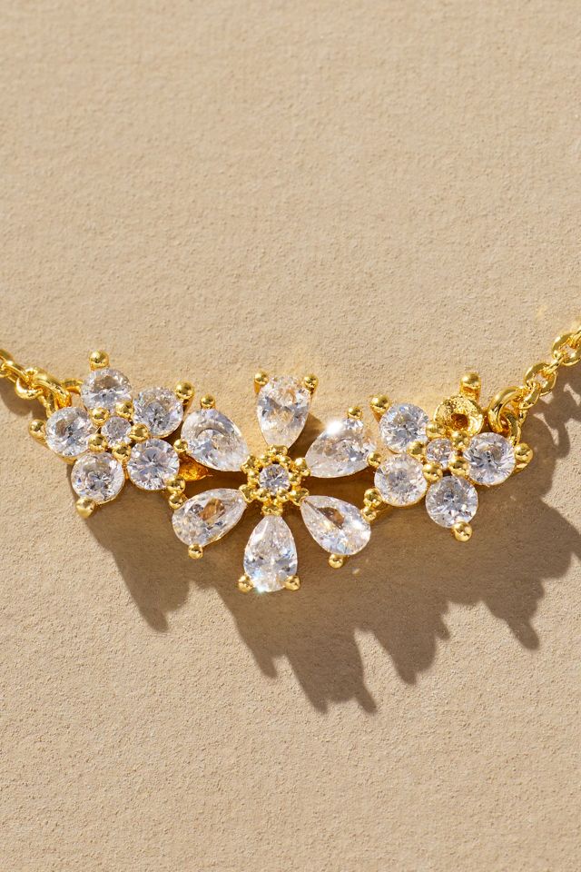 Short Floral Bar Charm Necklace #1