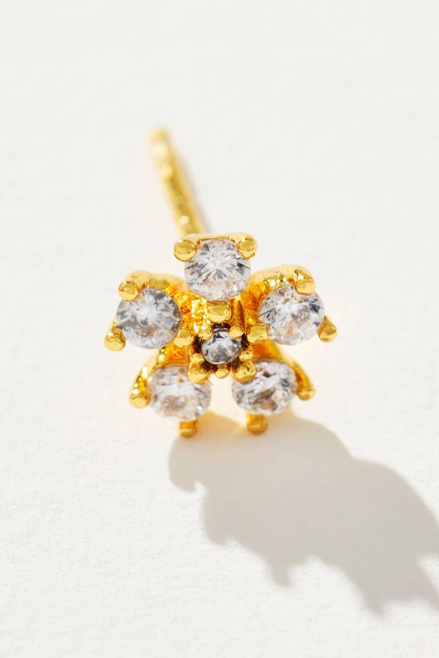 Floral Crystal Post Earrings #1