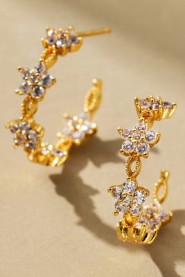 Floral Huggie Hoop Earrings