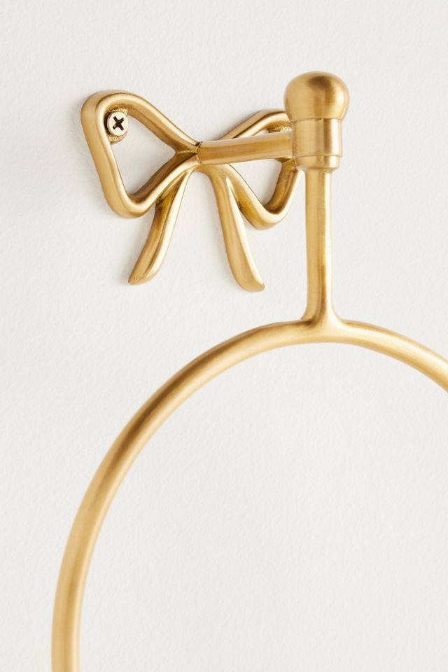 Natalia Bow Brass Towel Ring #2