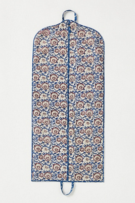 By Anthropologie Printed Hanging Garment Bag In Blue
