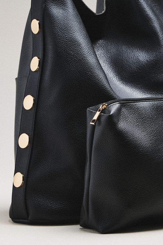 Studded Vegan-Leather North-South Tote Bag #2