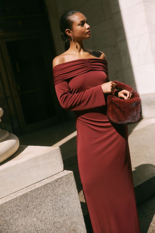 BHLDN Off-Shoulder Bell-Sleeve Stretch Jersey Maxi Dress #2