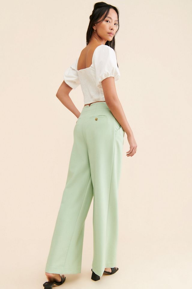 Maeve Pleated Front Wide-Leg Trousers #1
