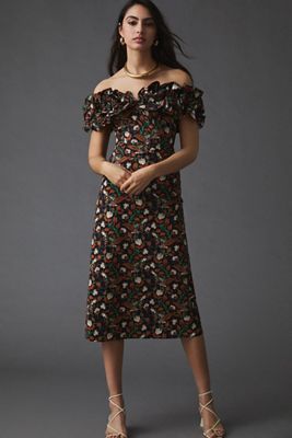 Let Me Be Floral Appliqué Dress