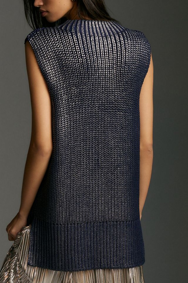 Pilcro Oversized Foil Sweater Vest #1
