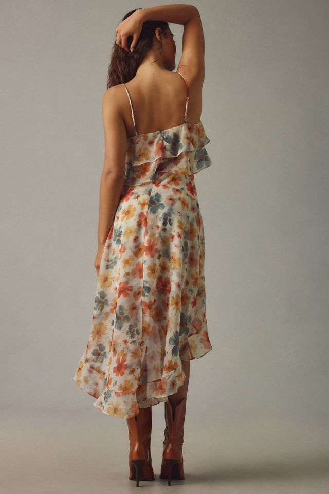 Sleeveless Asymmetric Ruffled Midi Dress #1
