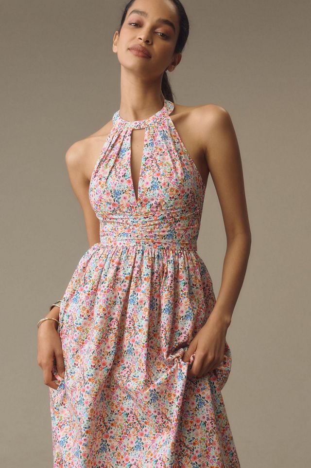 Atsu Halter Bow-Back A-Line Midi Dress #3