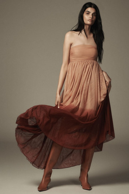 Let Me Be Ombre Strapless Maxi Dress | Anthropologie