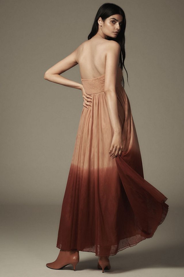 Let Me Be Ombre Strapless Maxi Dress #1