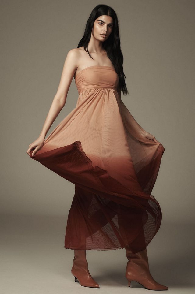 Let Me Be Ombre Strapless Maxi Dress #3