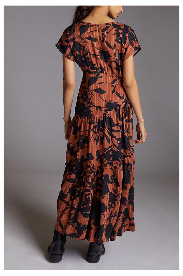 Eva Franco Asymmetrical Floral Maxi Dress #1