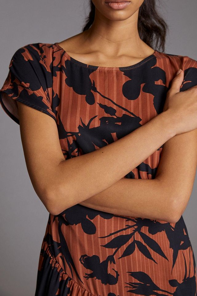 Eva Franco Asymmetrical Floral Maxi Dress #2