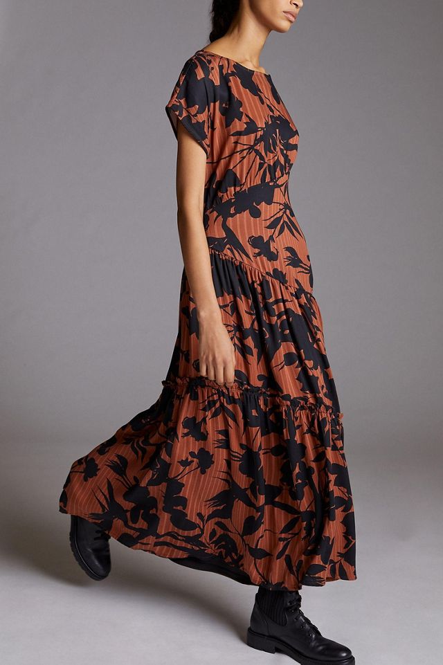 Eva Franco Asymmetrical Floral Maxi Dress #3