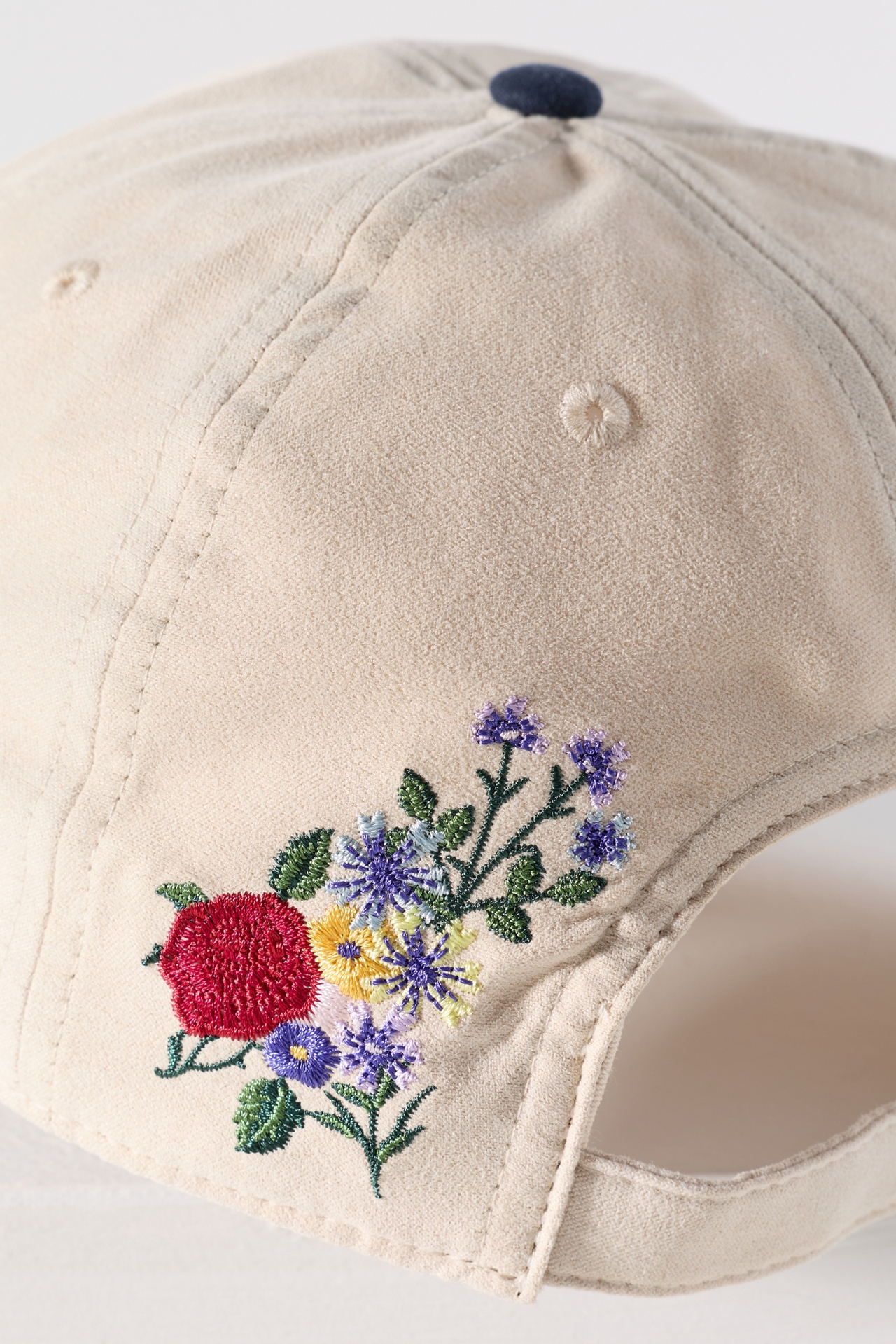 '47 Faux-Suede Floral Baseball Cap