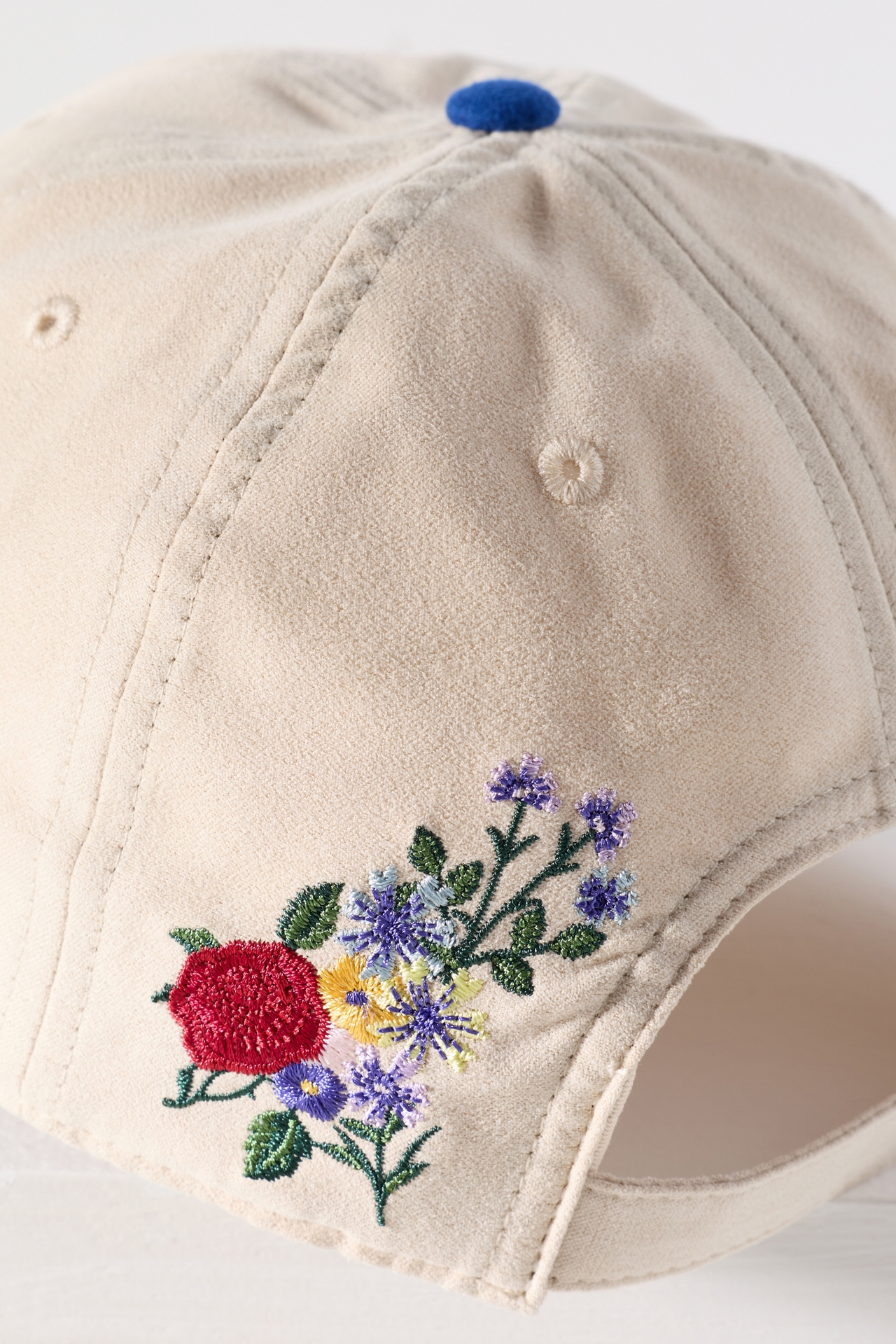 '47 Faux-Suede Floral Baseball Cap