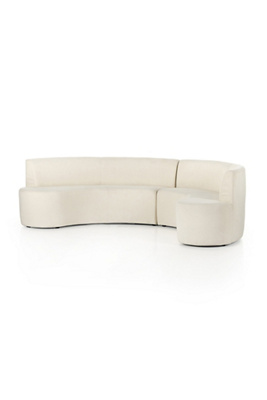 Anthropologie Sanda Performance Curved Dining Banquette In White