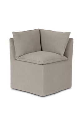 Andre Modular Linen Slipcover Dining Banquette Corner Piece