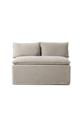 Andre Modular 50" Linen Slipcover Banquette Dining Bench