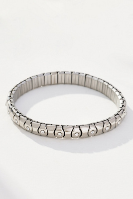 By Anthropologie Wide Twisted Stretch Bracelet In Silver