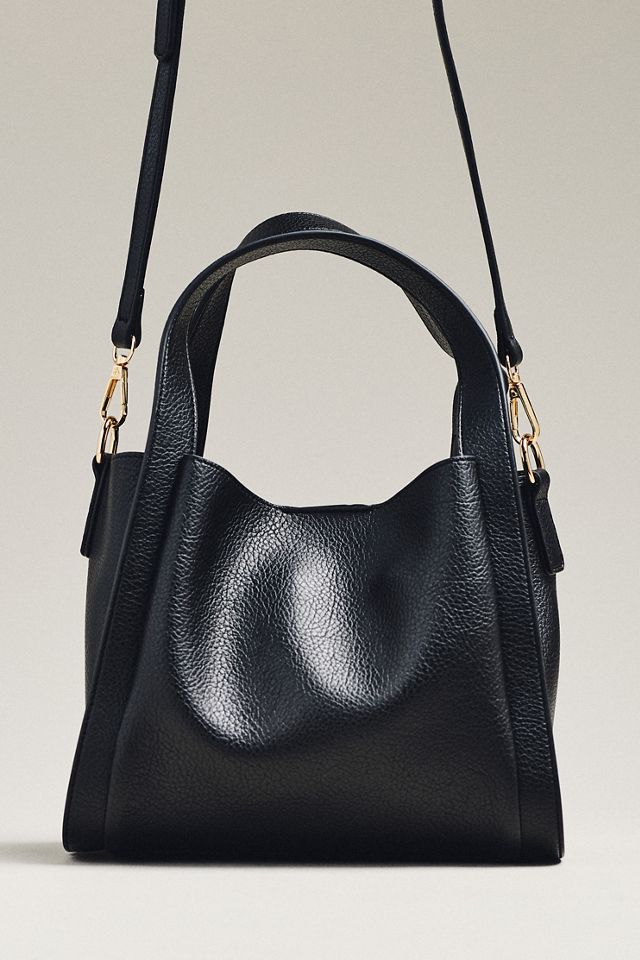 By Anthropologie Faux-Leather Mini Satchel Bucket Bag #1
