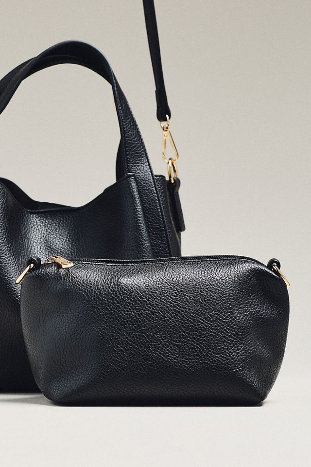 By Anthropologie Faux-Leather Mini Satchel Bucket Bag #2
