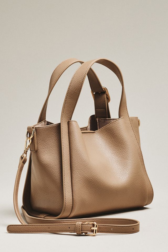 By Anthropologie Faux-Leather Mini Satchel Bucket Bag #1