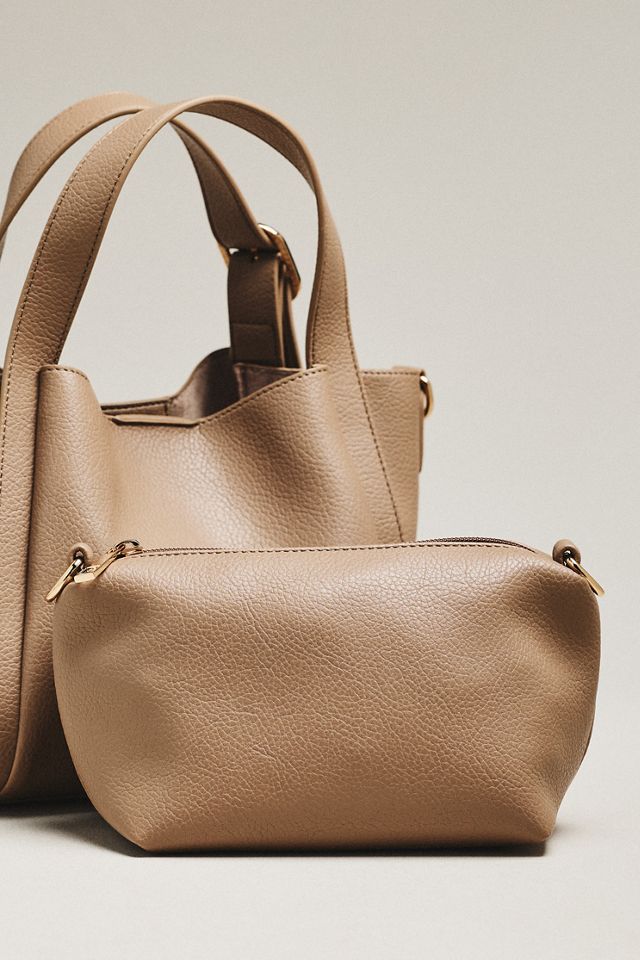 By Anthropologie Faux-Leather Mini Satchel Bucket Bag #2