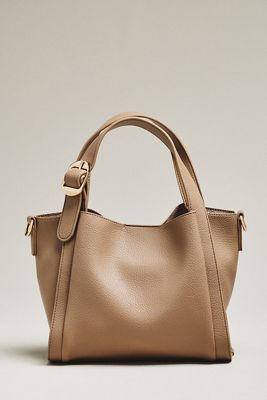 By Anthropologie Faux Leather Mini Satchel Bucket Bag